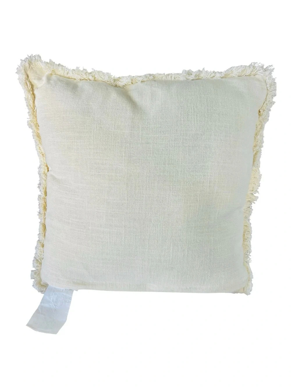Cotton & Co Ivory Beaded Bunny Rabbit Throw Pillow 18x18 Fringe Easter Spring